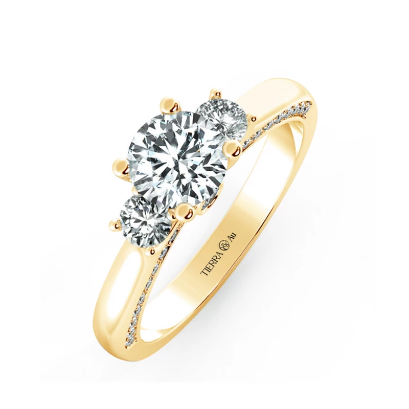 Nhẫn đính hôn Threestone có bridge accent NCH3204 3